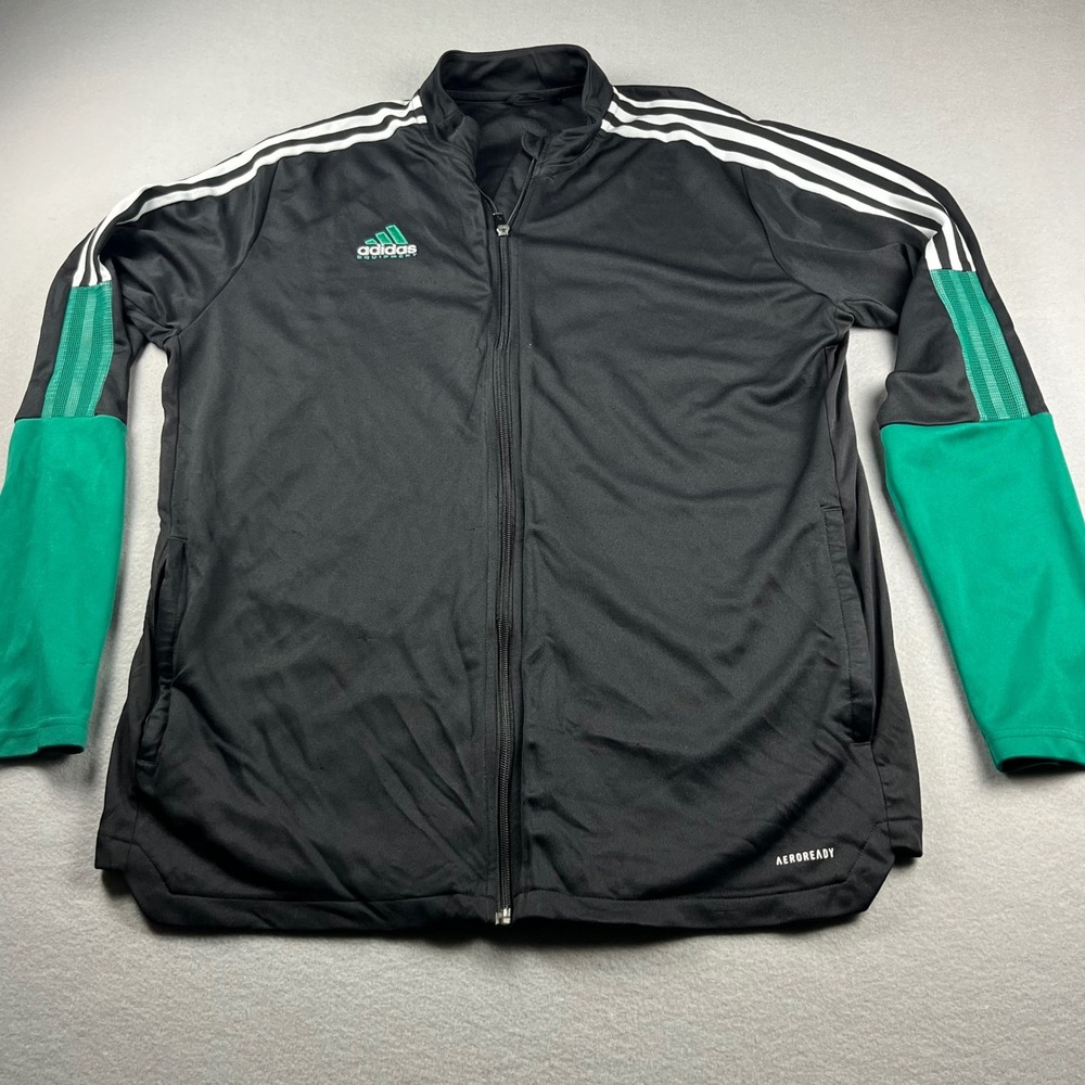 Adidas Equipment Aeroready Track Jacket Mens XL Black Green Full Zip Sportswear